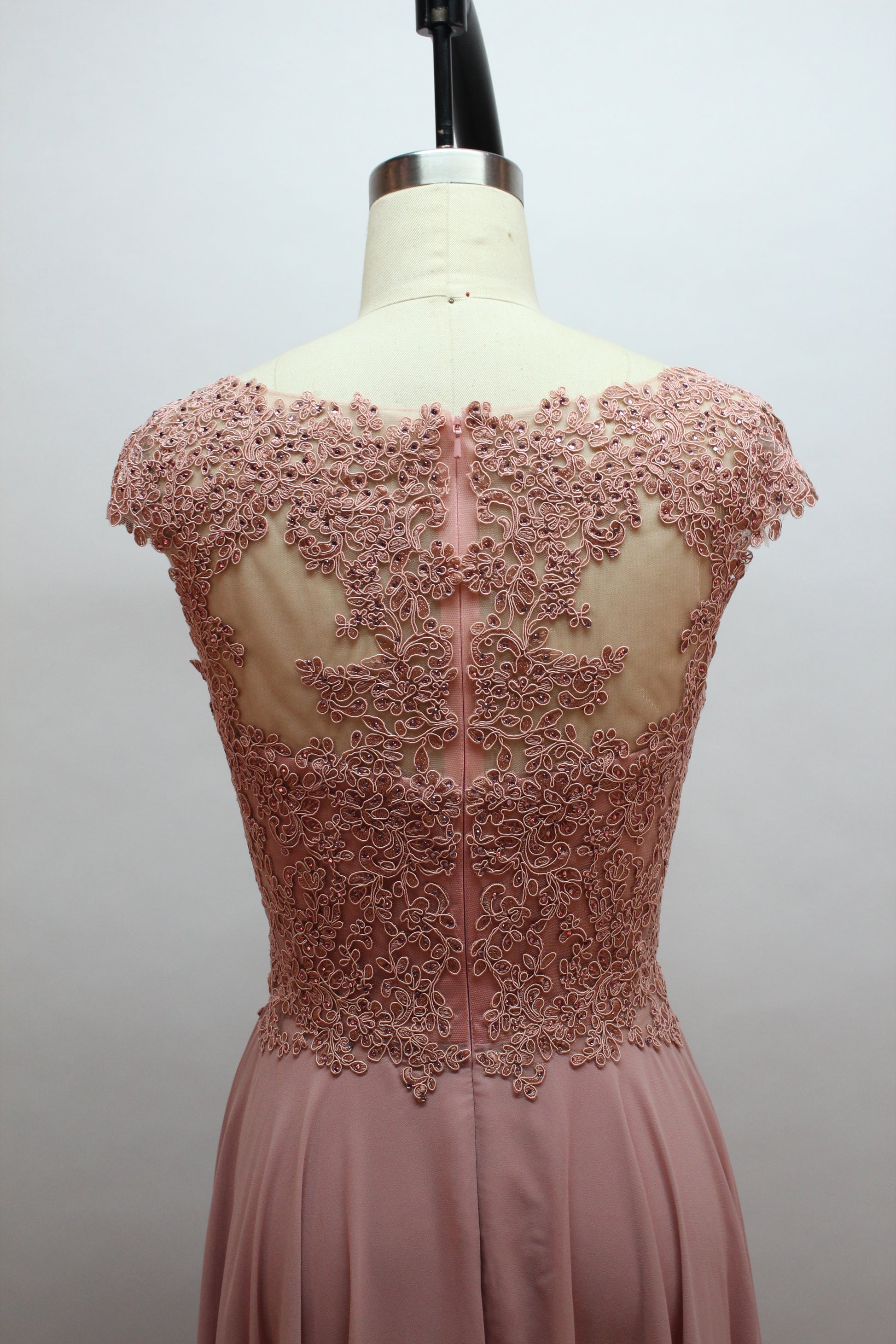 Wholesale Pink Lace Mother Dress with Short Sleeves 32456B