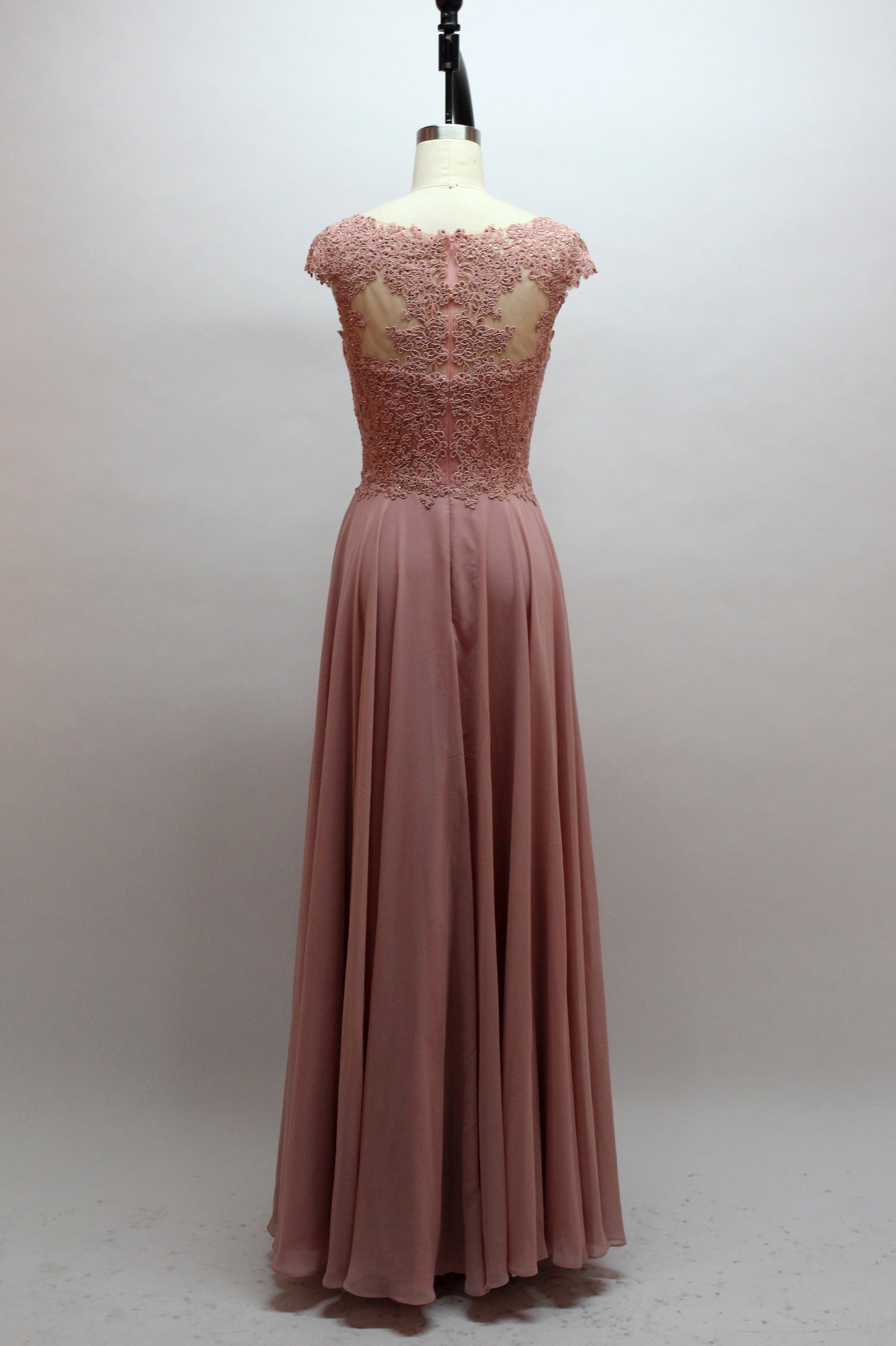 Wholesale Pink Lace Mother Dress with Short Sleeves 32456B