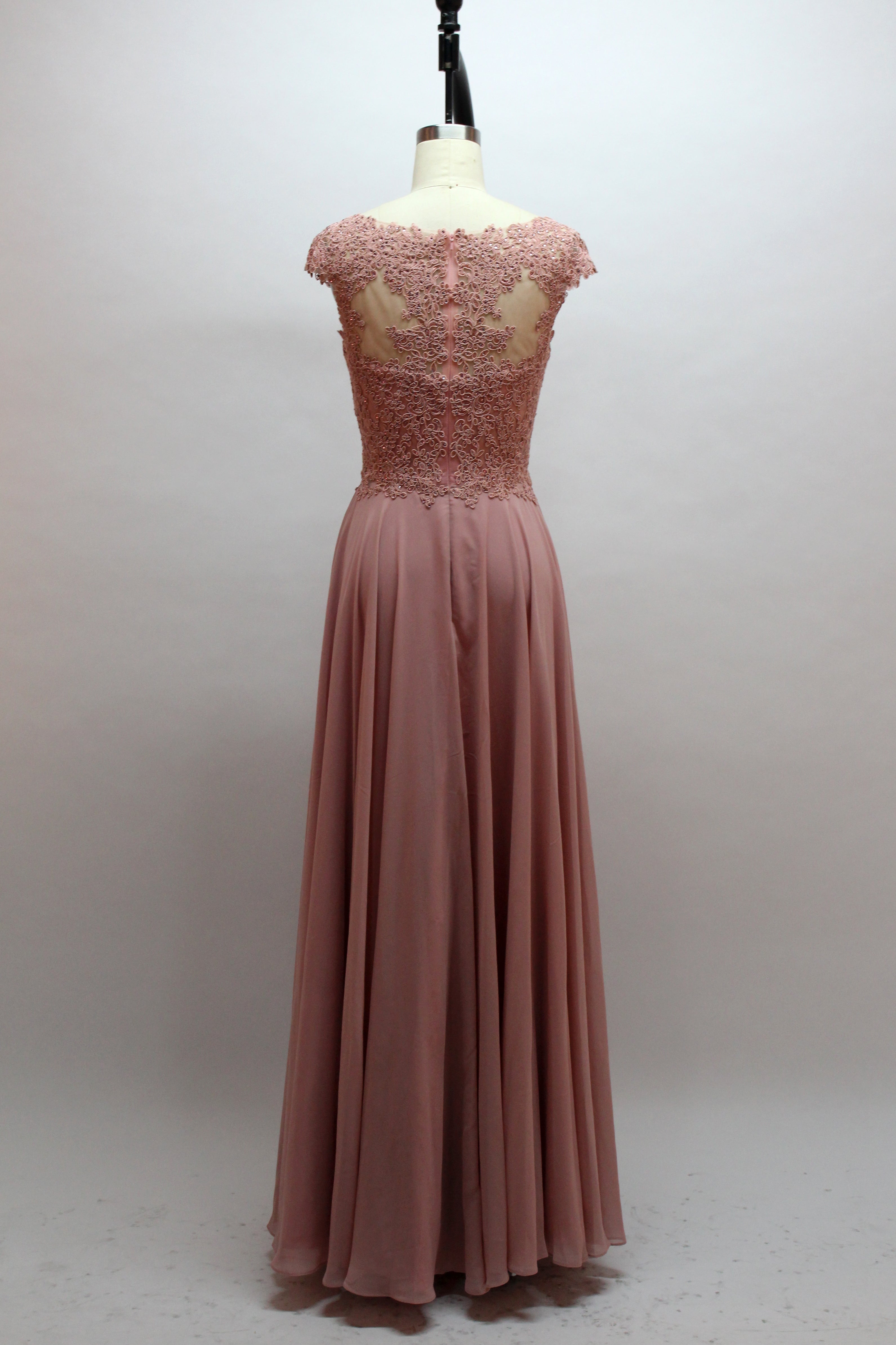 Wholesale Pink Lace Mother Dress with Short Sleeves 32456B