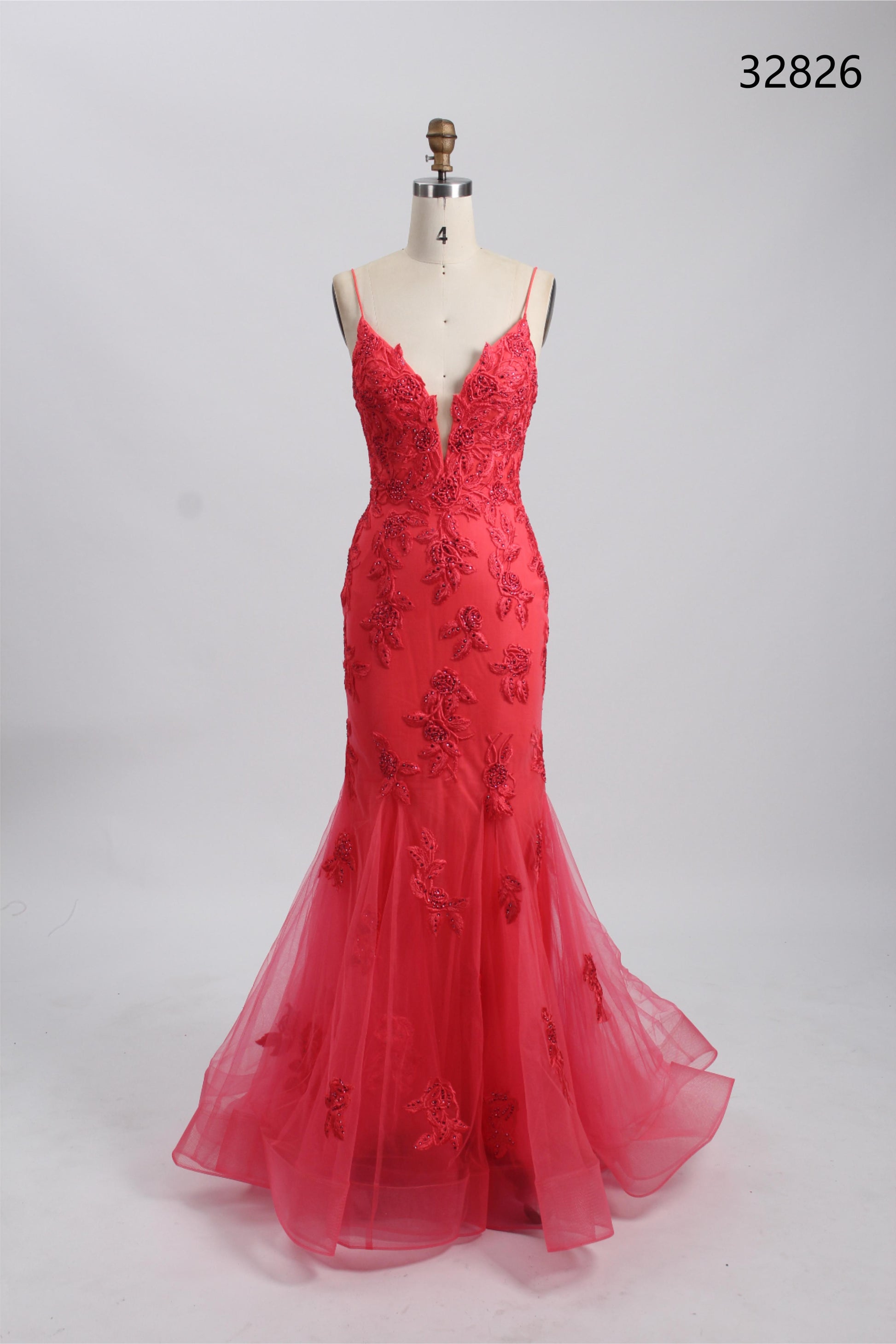 Wholesale Yellow Embroidered Mermaid Prom Dress 32826