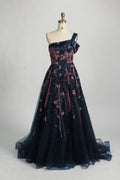 One Shoulder Beaded A Line Evening Dress MC132