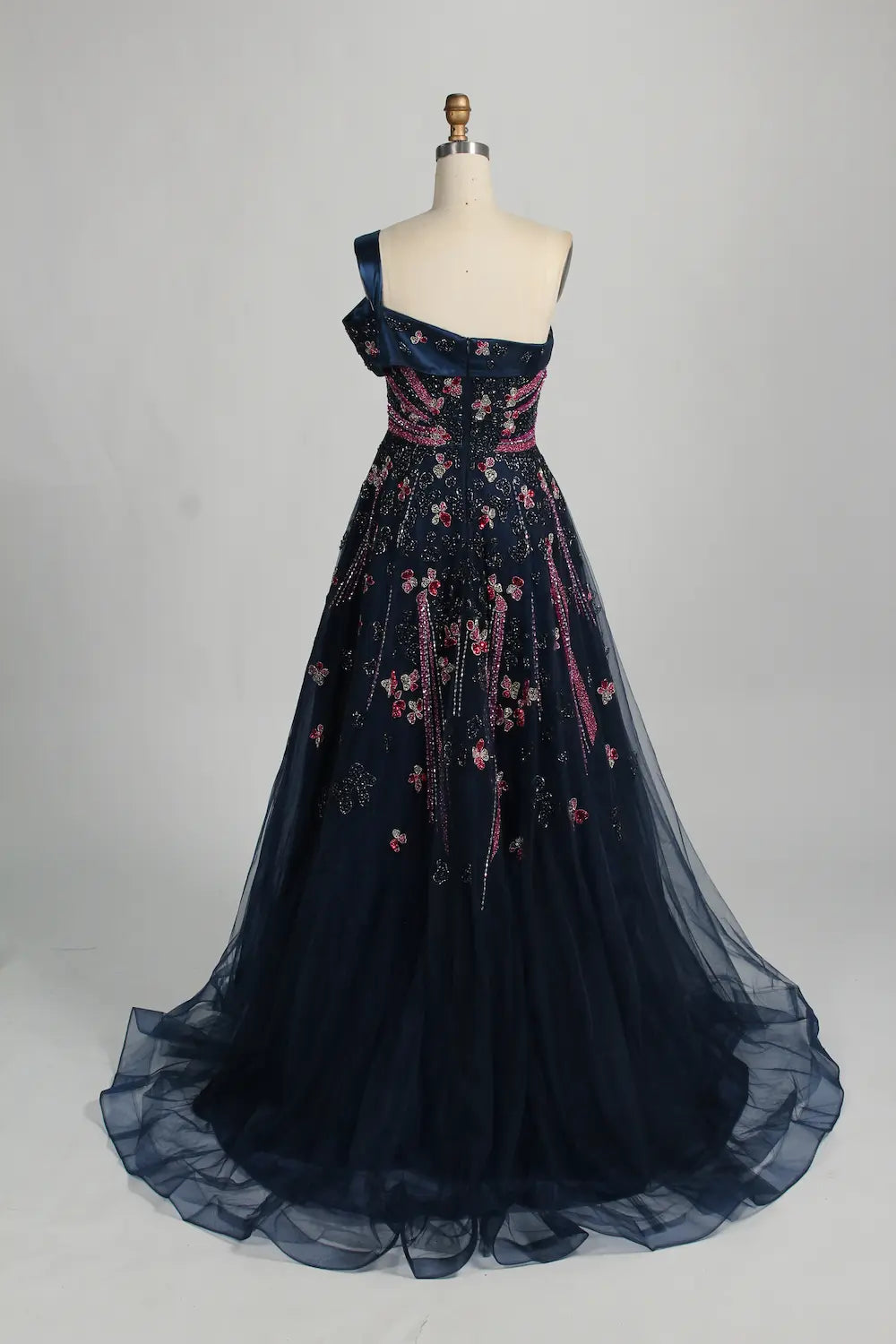 One Shoulder Beaded A Line Evening Dress MC132