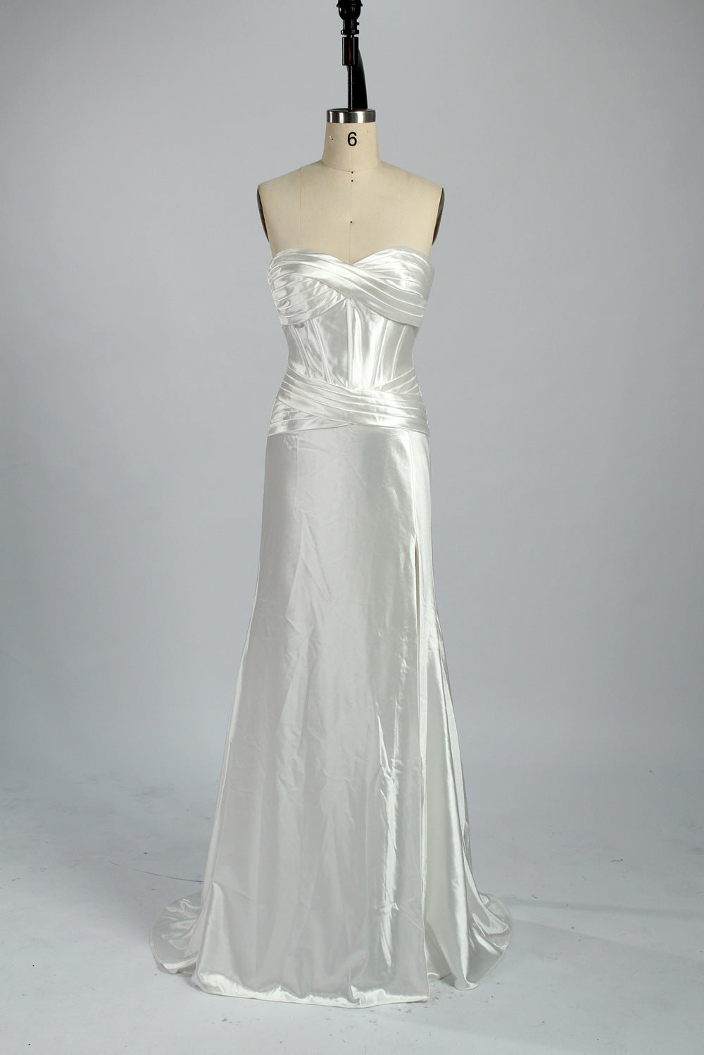 Wholesale Elegant Satin Strapless Slit Prom Wedding Dress D-121