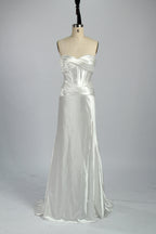 Wholesale Elegant Satin Strapless Slit Prom Wedding Dress D-121