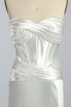 Wholesale Elegant Satin Strapless Slit Prom Wedding Dress D-121