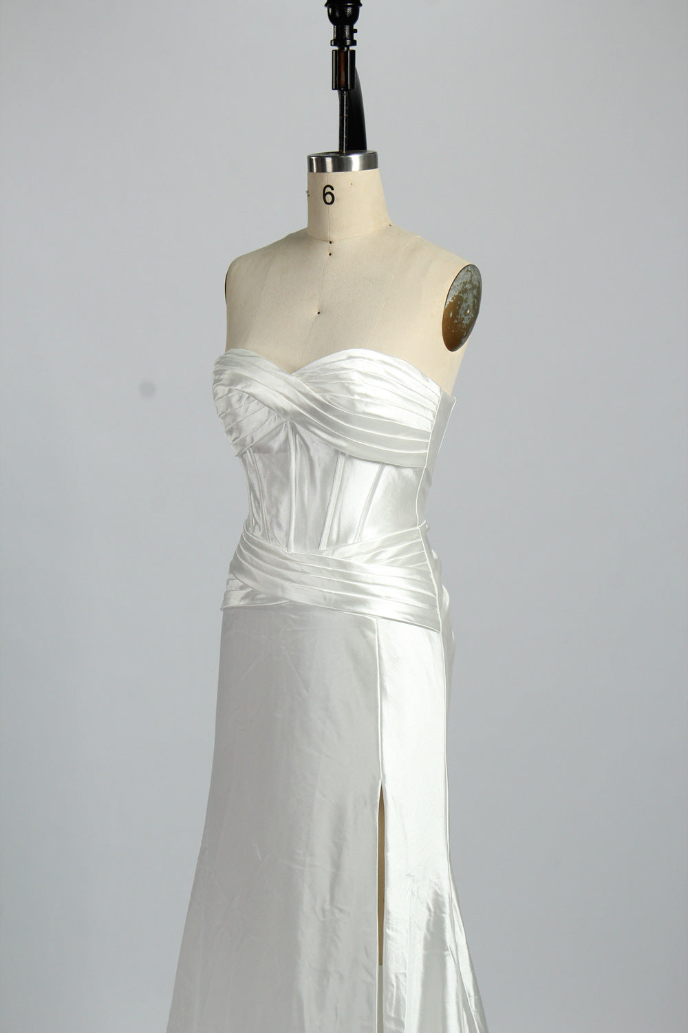 Wholesale Elegant Satin Strapless Slit Prom Wedding Dress D-121