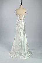 Wholesale Elegant Satin Strapless Slit Prom Wedding Dress D-121