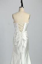 Wholesale Elegant Satin Strapless Slit Prom Wedding Dress D-121