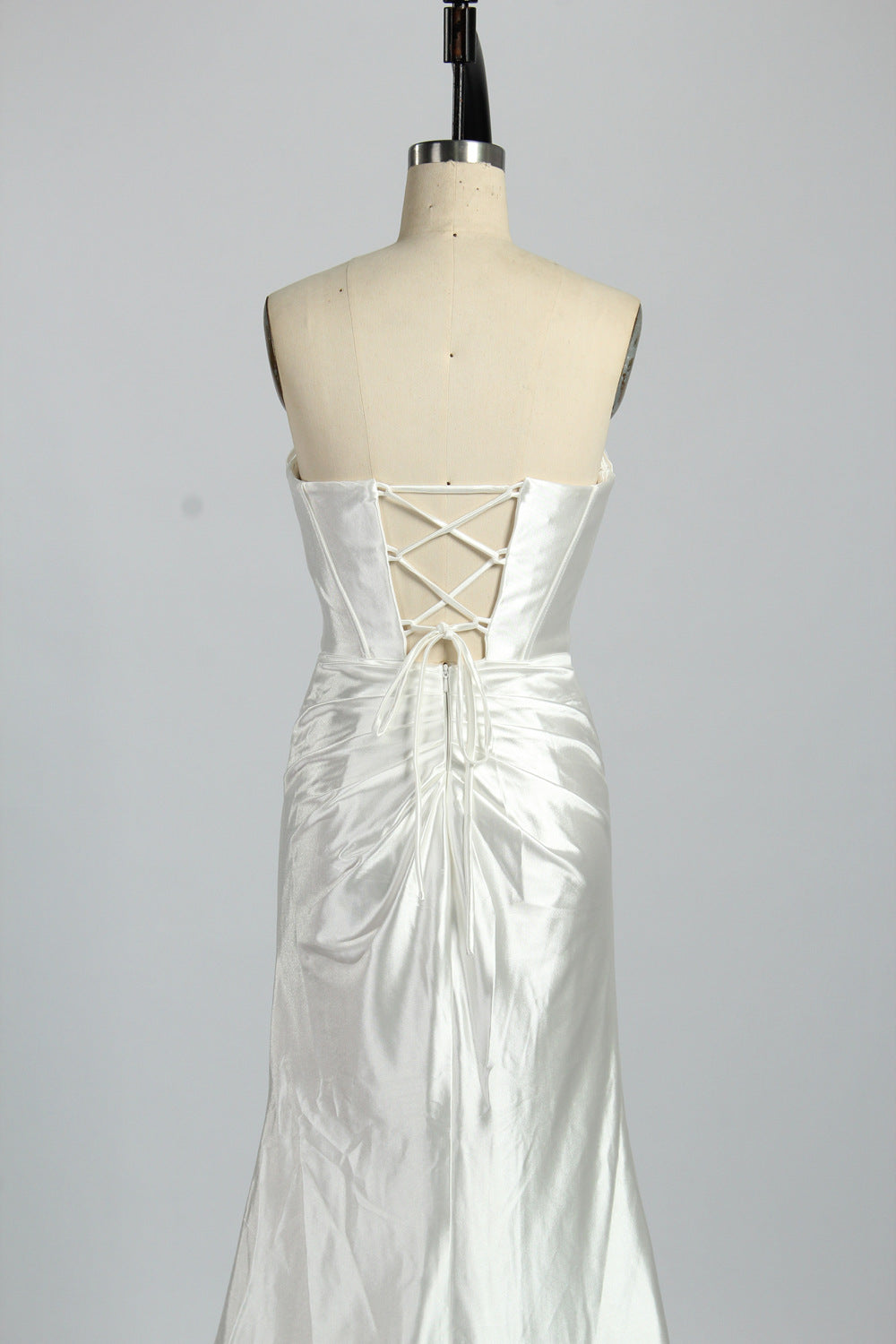 Wholesale Elegant Satin Strapless Slit Prom Wedding Dress D-121