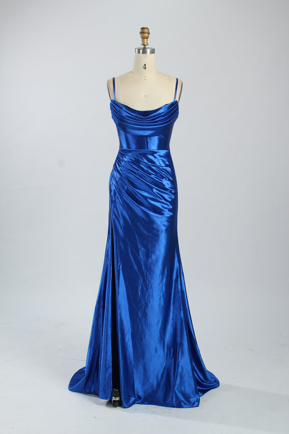 Wholesale Elegant Satin Spaghetti - Strap Bridesmaid Gown d-122