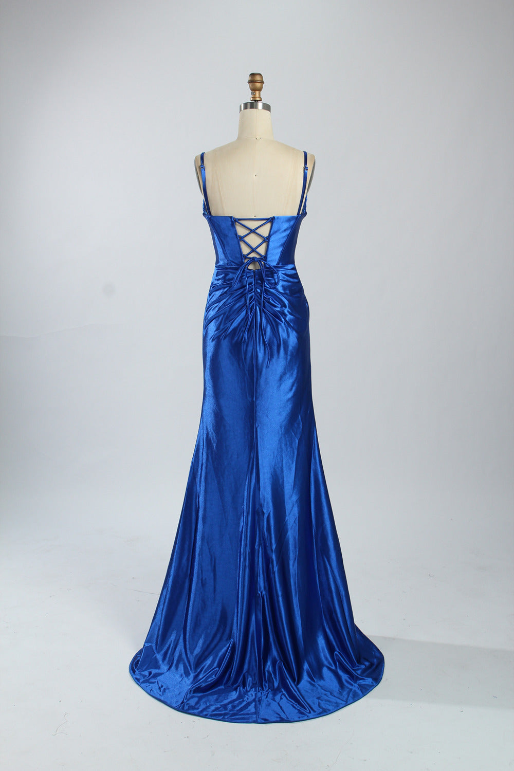 Wholesale Elegant Satin Spaghetti - Strap Bridesmaid Gown d-122