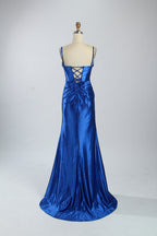 Wholesale Elegant Satin Spaghetti - Strap Bridesmaid Gown d-122