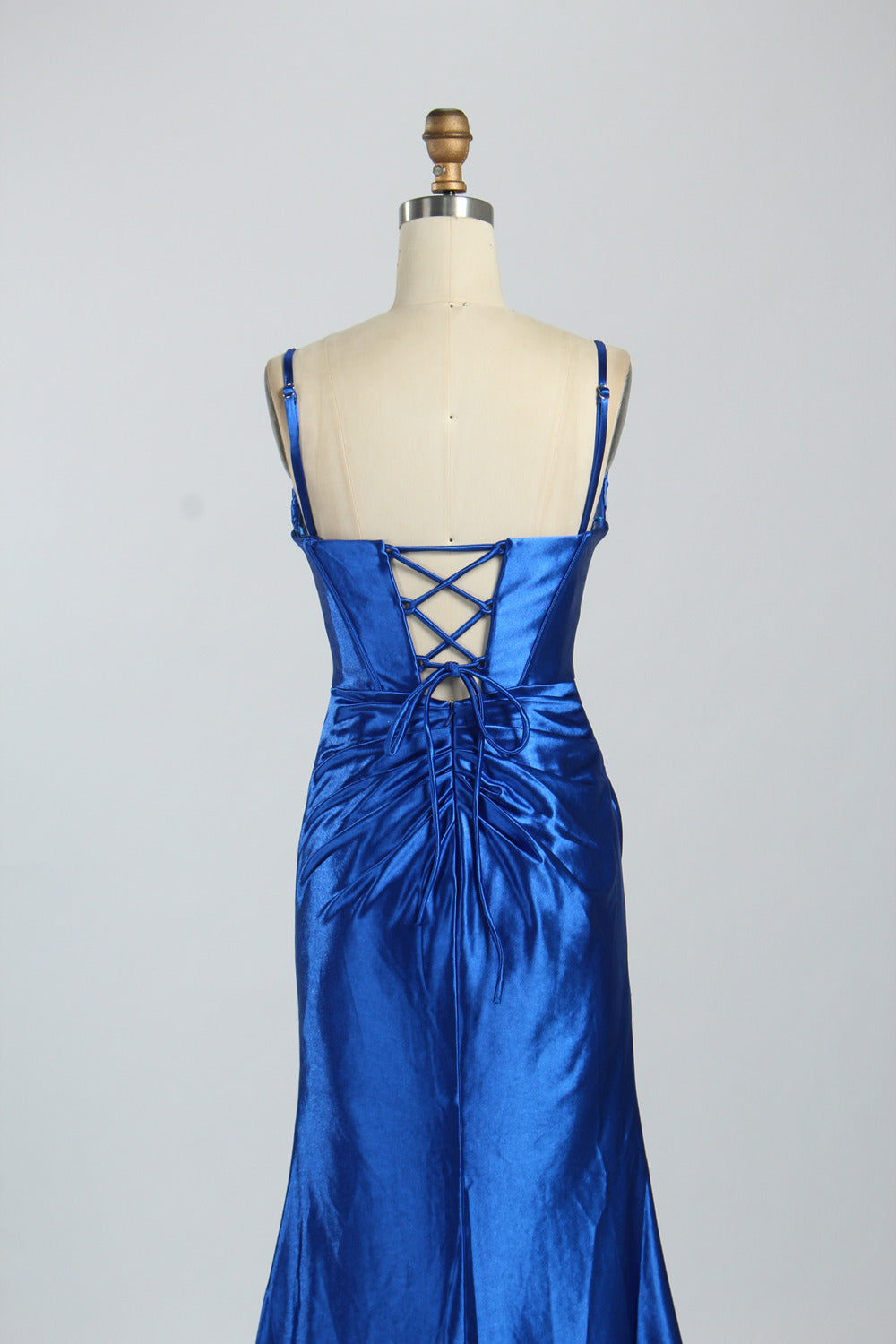Wholesale Elegant Satin Spaghetti - Strap Bridesmaid Gown d-122