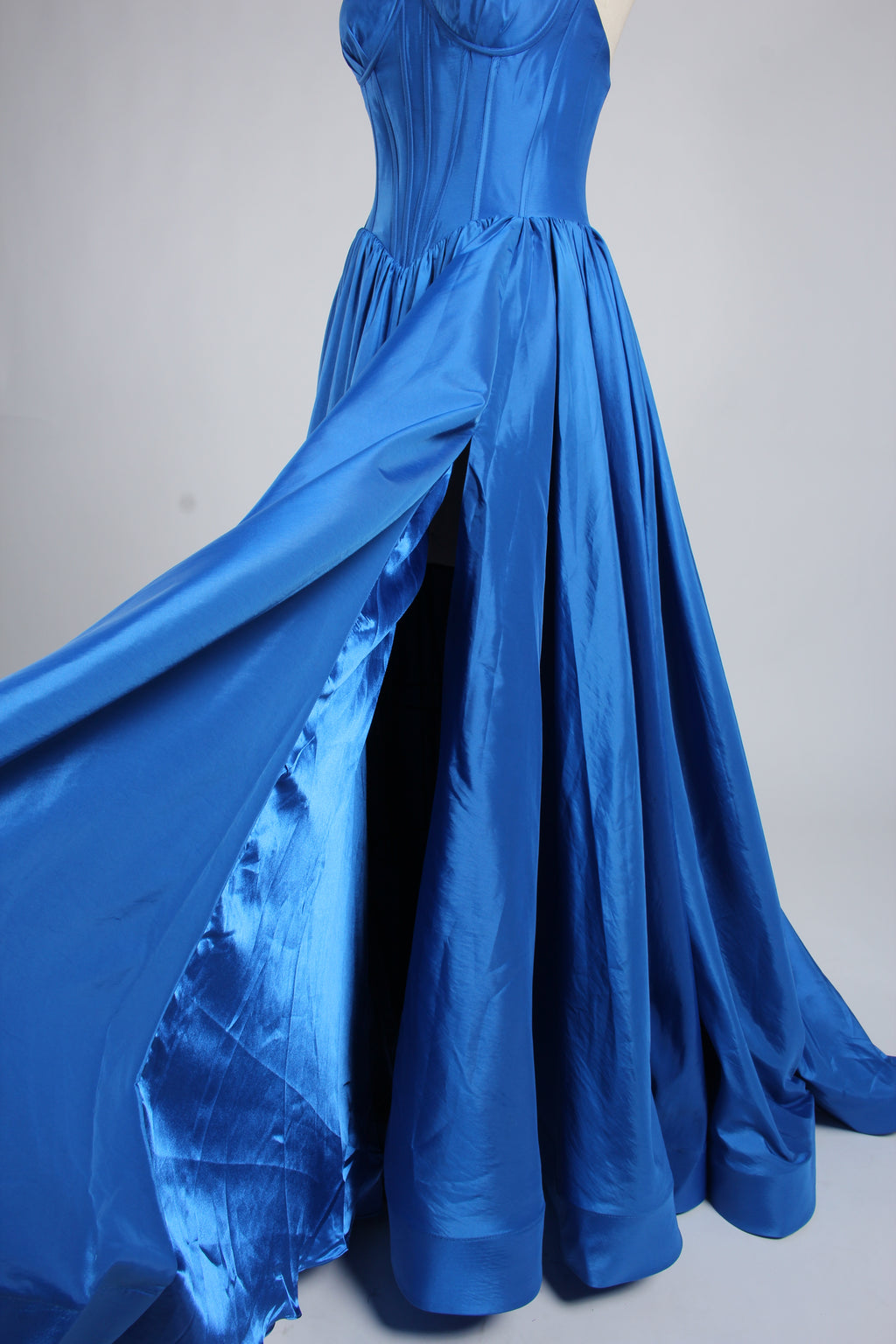 Wholesale Royal Blue Satin Strapless Ball Gown kt1417b