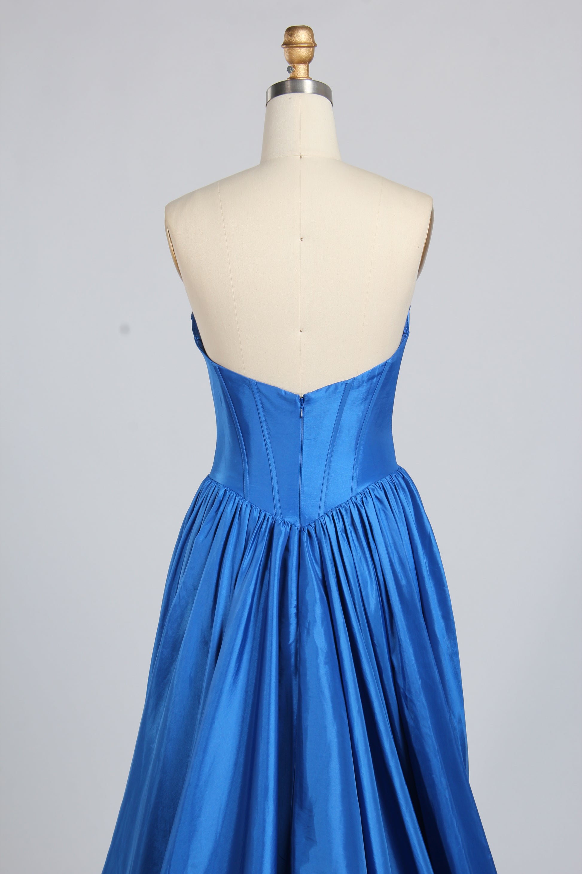 Wholesale Royal Blue Satin Strapless Ball Gown kt1417b