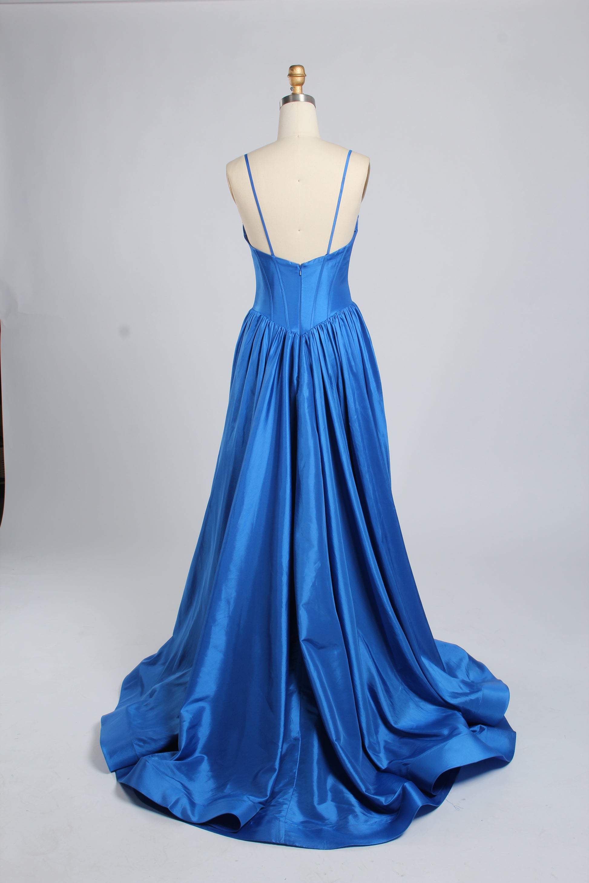 Wholesale Royal Blue Satin Strapless Ball Gown kt1417b