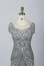 Modern Mermaid Mother of the Bride Dress with Cap Sleeves MC058