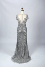 Modern Mermaid Mother of the Bride Dress with Cap Sleeves MC058