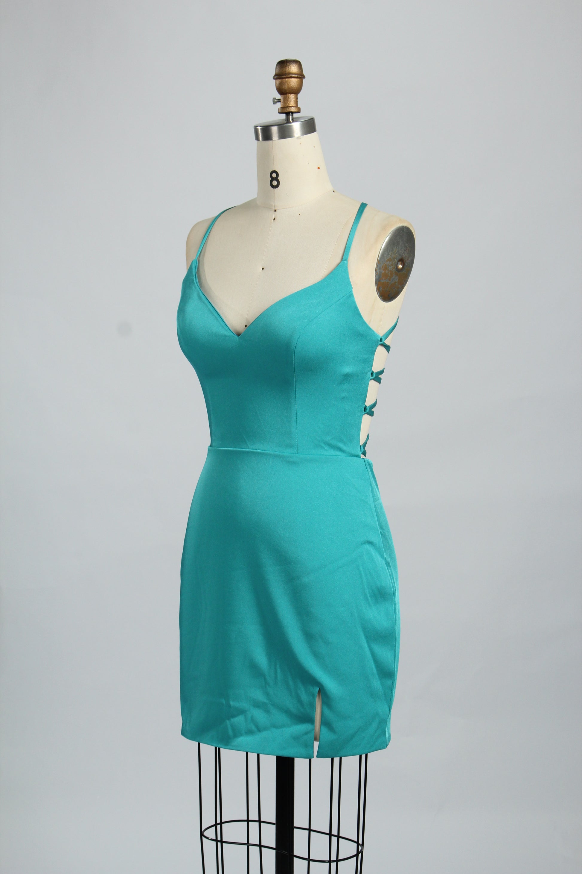 Manufacturer Satin Strappy Back Cocktail Dress QT011S