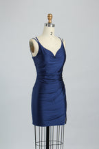 Wholesale Satin Spaghetti Strap Bodycon Cocktail Dress 32663S