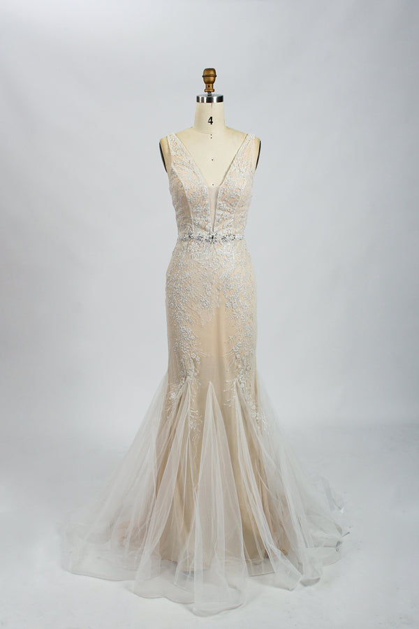 Wholesale Beaded Mermaid Wedding Dress – Tulle Bridal Gown kt1335