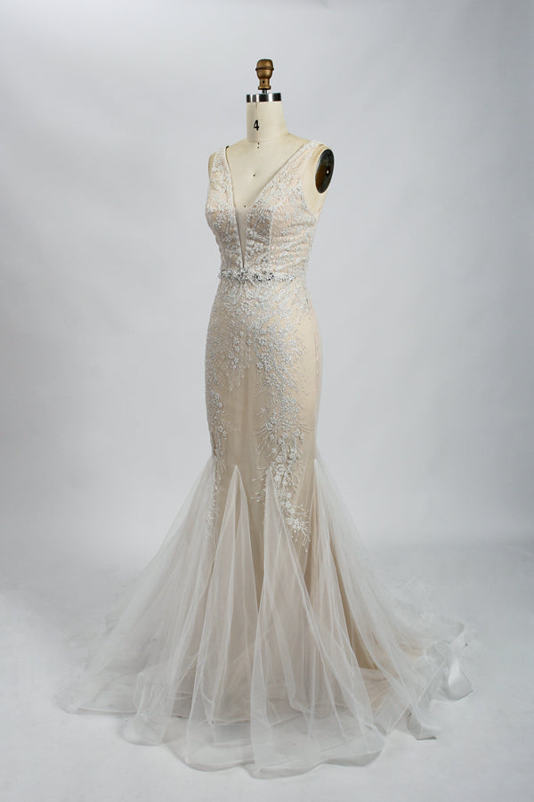 Wholesale Beaded Mermaid Wedding Dress – Tulle Bridal Gown kt1335
