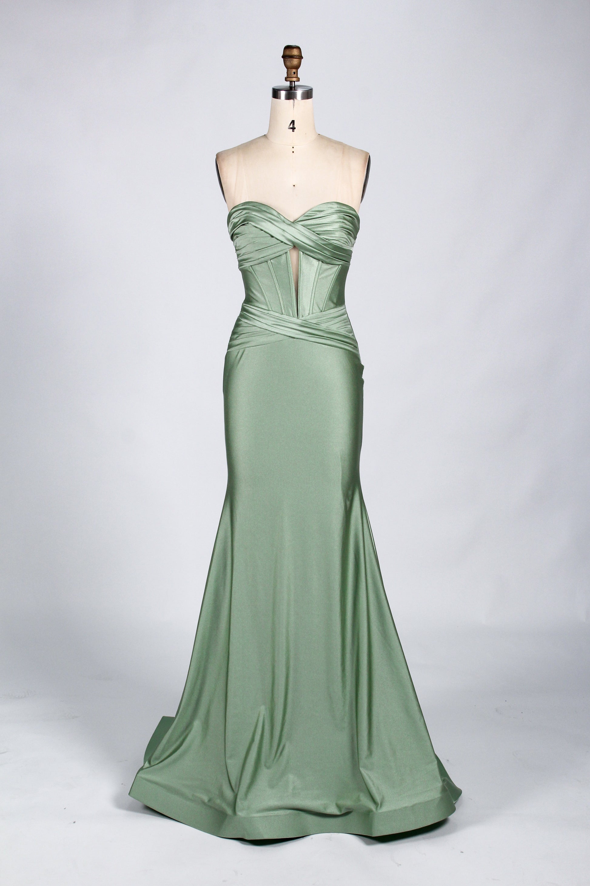 Wholesale Strapless Satin Prom Dress 33013