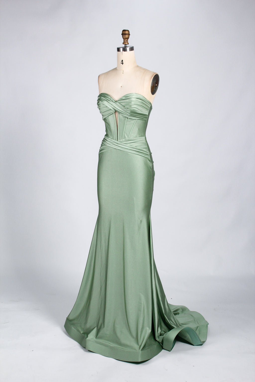 Wholesale Strapless Satin Prom Dress 33013