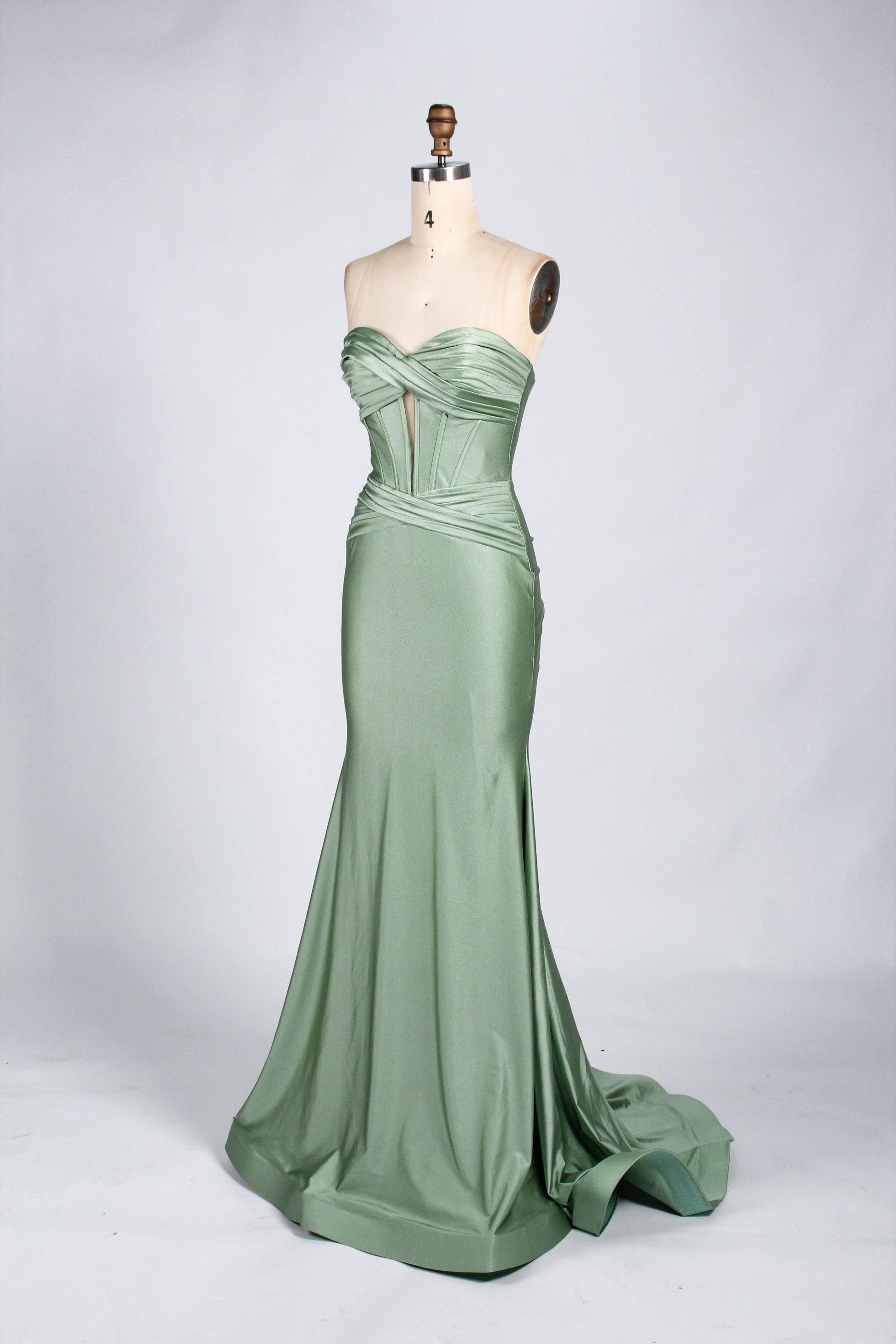 Wholesale Strapless Satin Prom Dress 33013