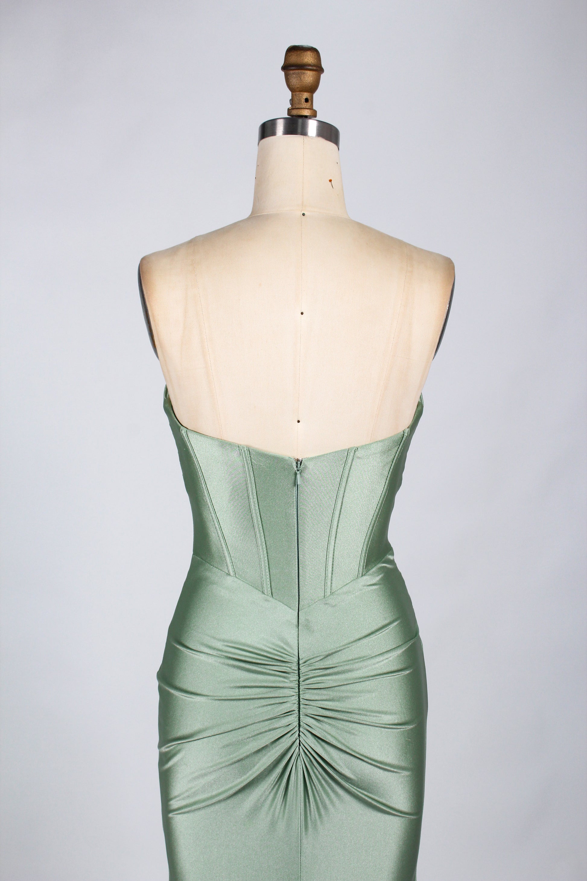 Wholesale Strapless Satin Prom Dress 33013