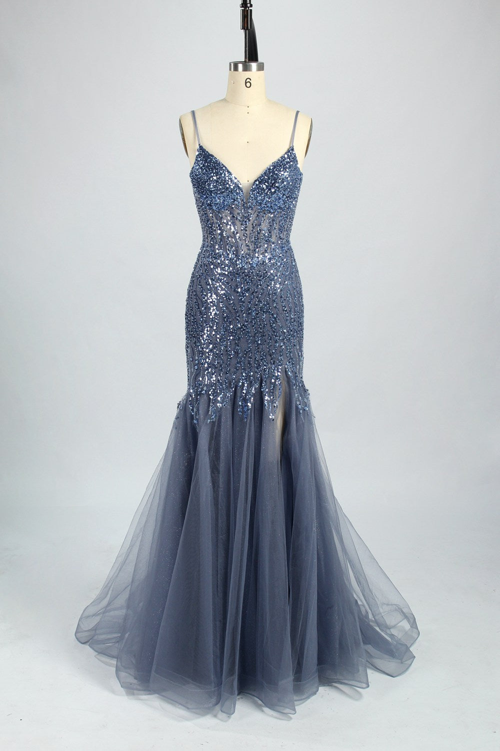 Wholesale Alluring Blue Sequin - Embellished Mermaid Prom Dress 33032