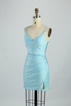 Wholesale Satin Spaghetti Strap Bodycon Cocktail Dress 32663S
