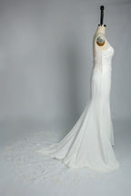 Supplier Plunging V - Neck Beaded Mermaid Wedding Dress 3306