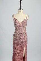 Wholesale Rose Gold Sequin Mermaid Prom Gown-QT025