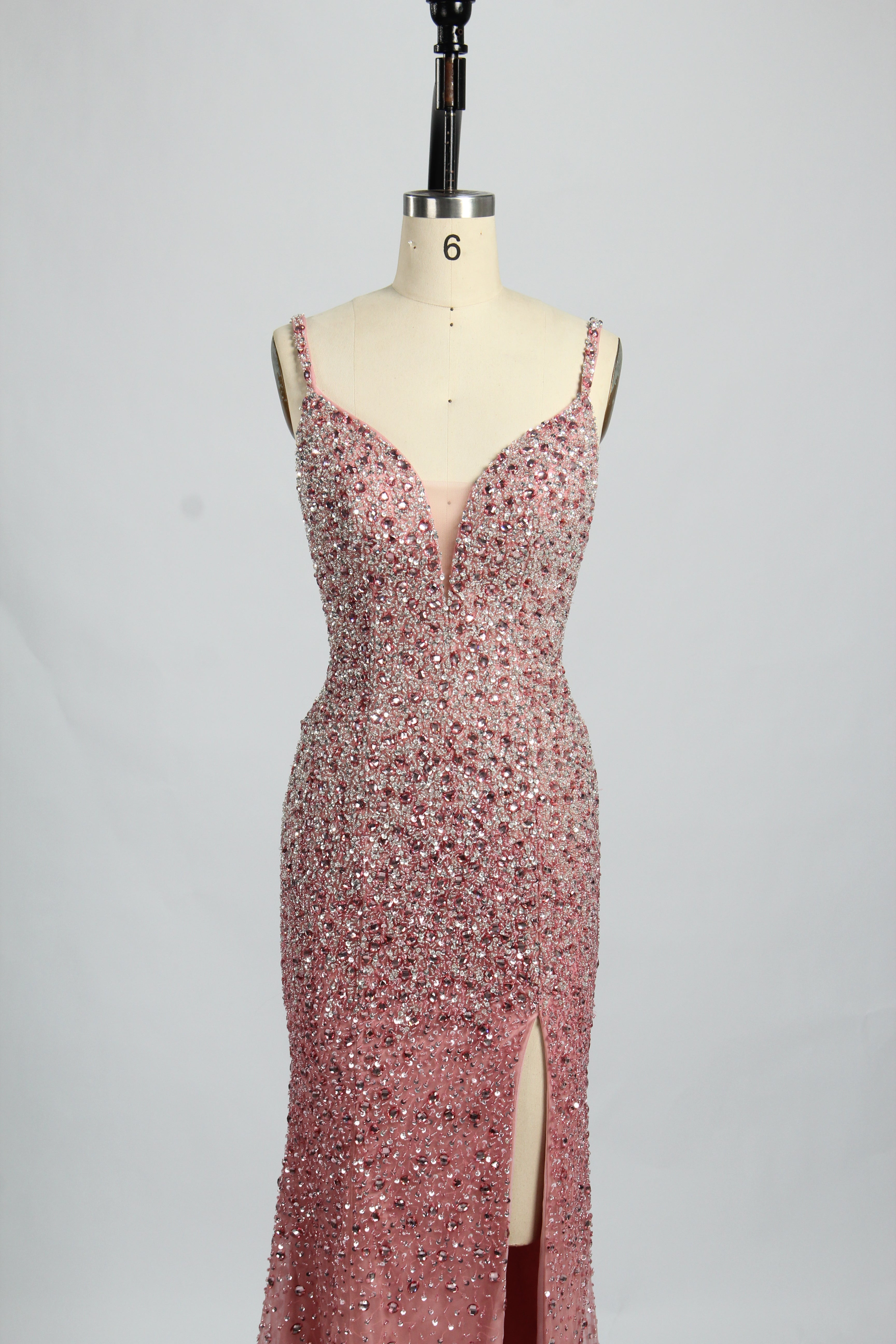 Wholesale Rose Gold Sequin Mermaid Prom Gown-QT025
