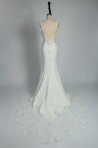 Supplier Plunging V - Neck Beaded Mermaid Wedding Dress 3306
