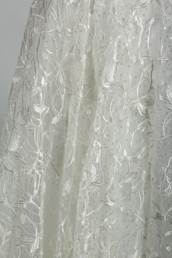 Manufacturer Plunging V - Neck Lace A - Line Wedding Dress 3309