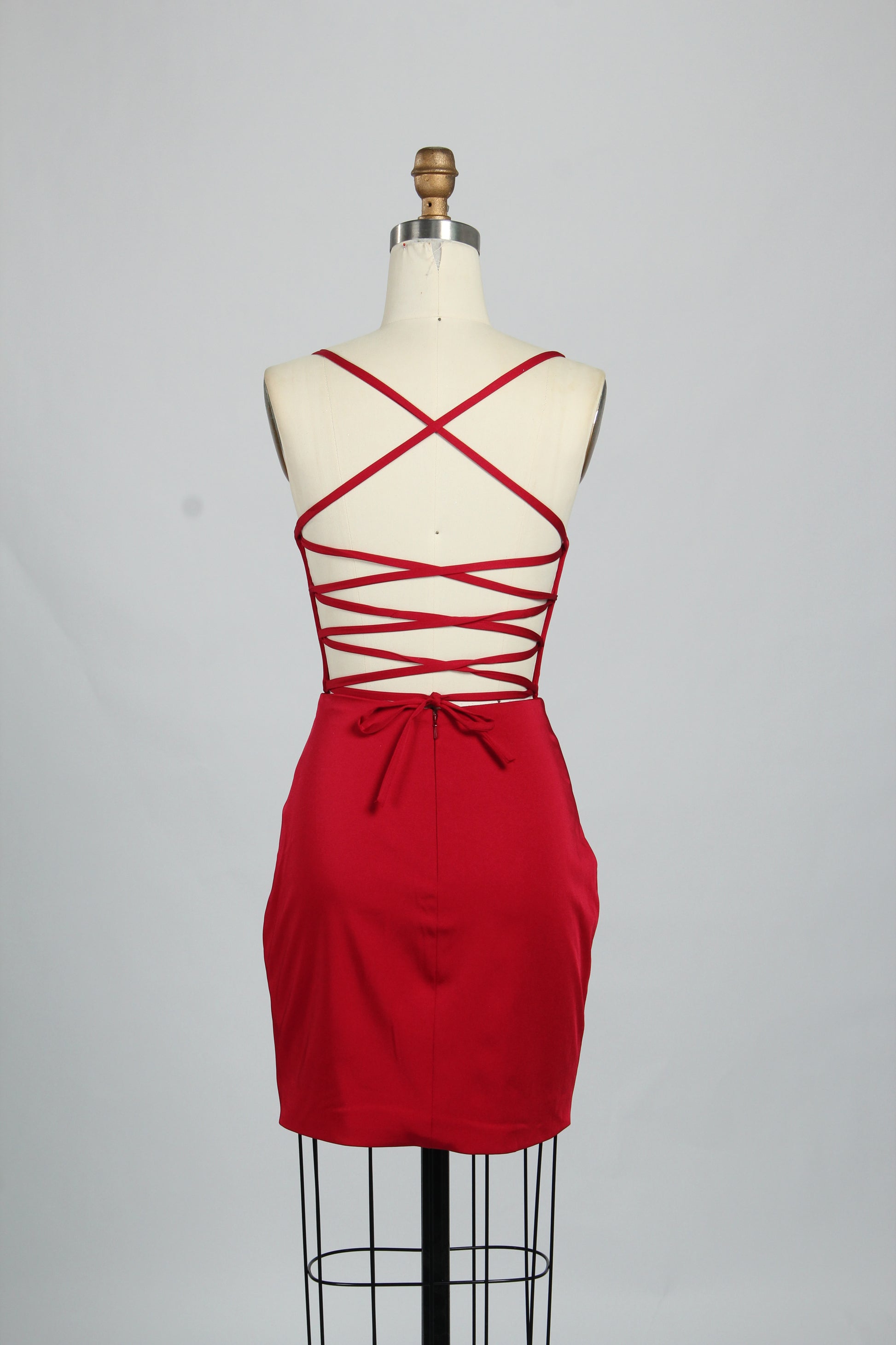 Manufacturer Satin Strappy Back Cocktail Dress QT011S