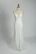 Wholesale Plunging V - Neck Embroidered Mermaid Wedding Dress 3310