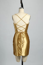 Supplier Satin Strappy Back Cocktail Dress 32687S