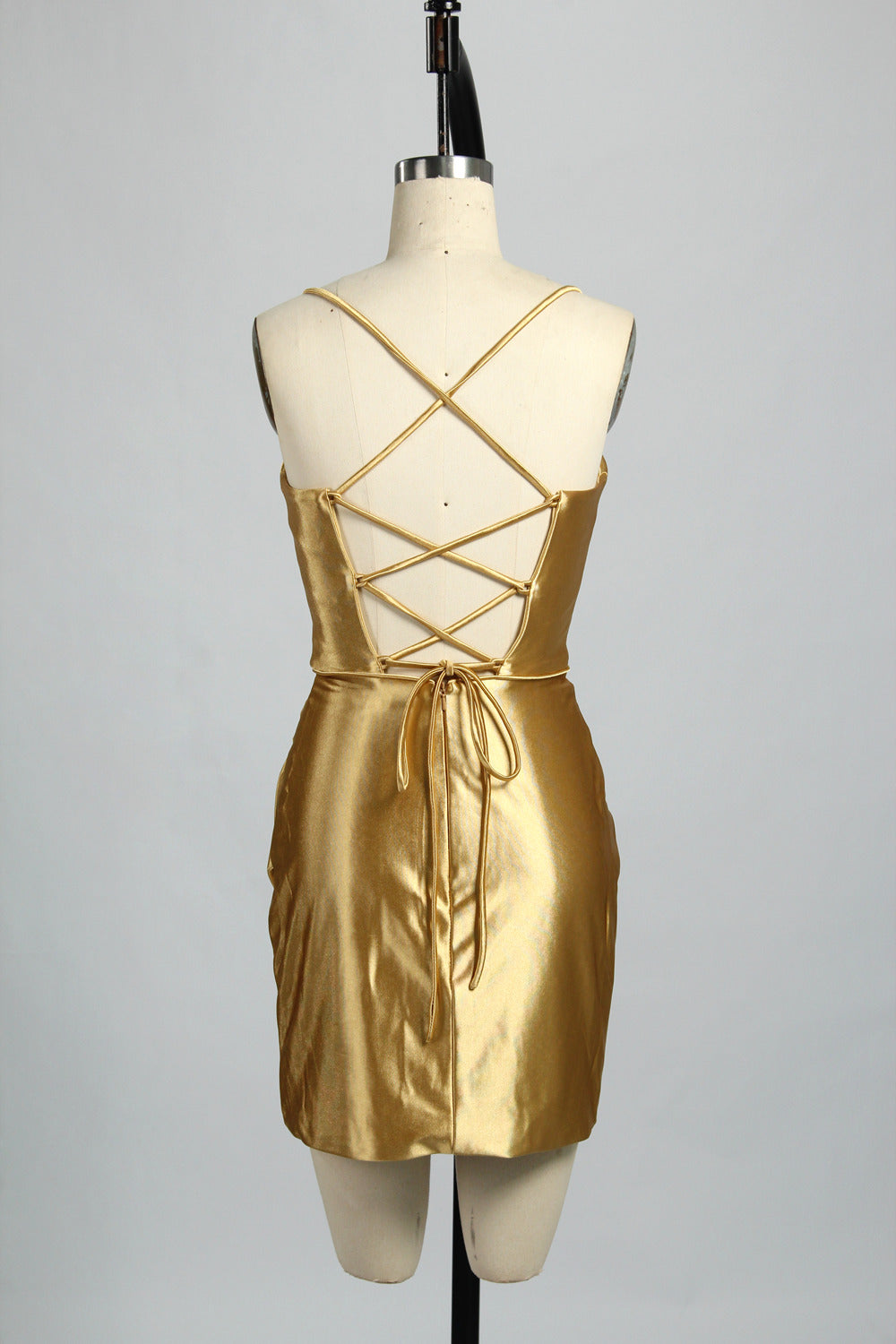 Supplier Satin Strappy Back Cocktail Dress 32687S
