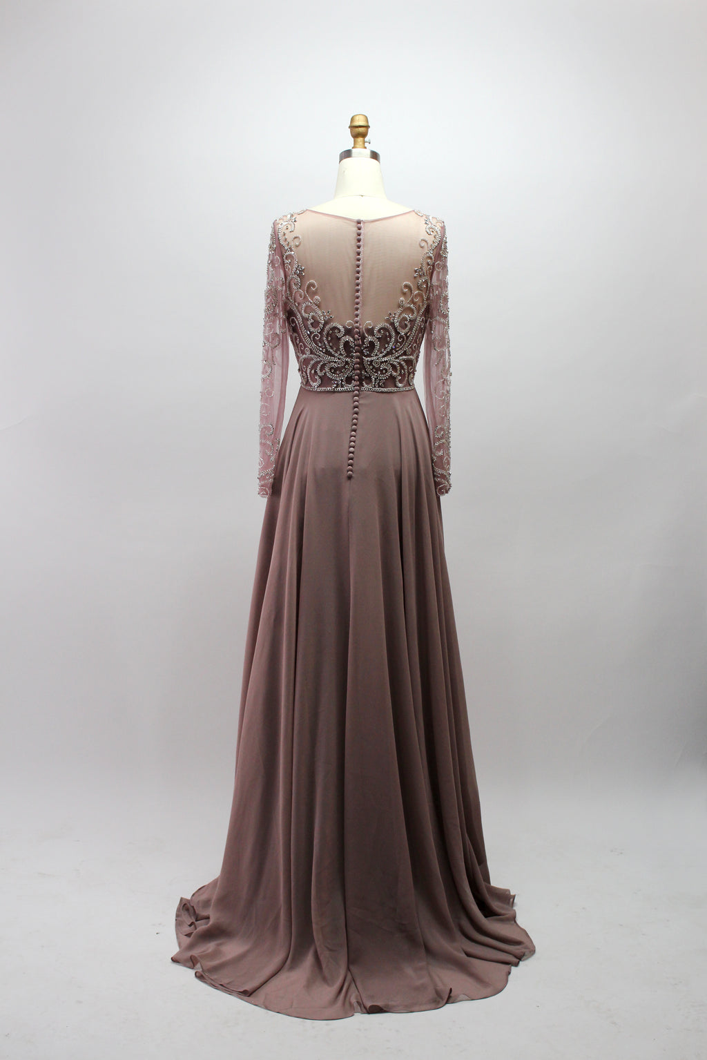 Elegant Plus-Size Lace Mother of the Bride Gown with Long Sleeves 32540