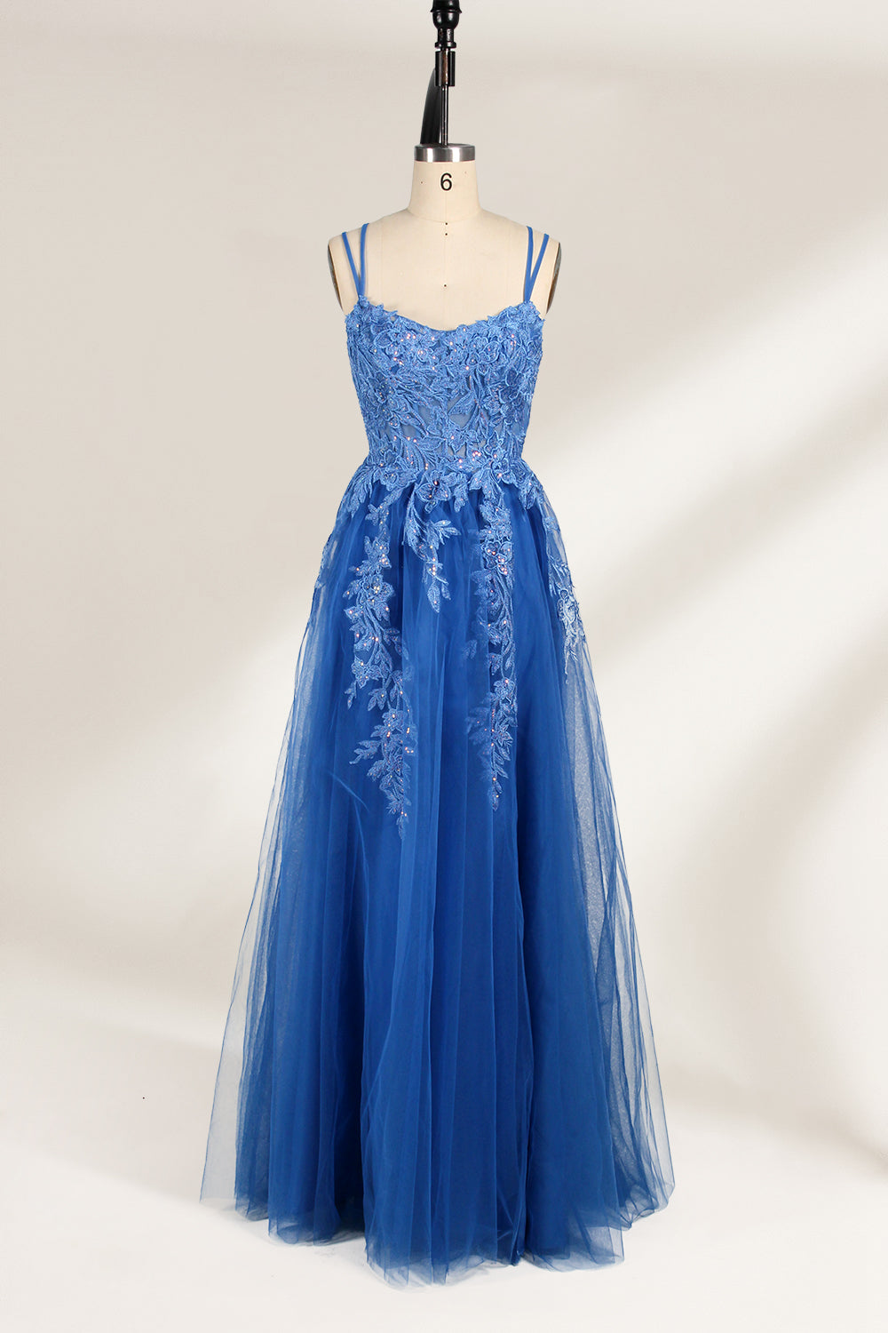 Supplier Strappy Lace-Embroidered Tulle Ballgown KT1372