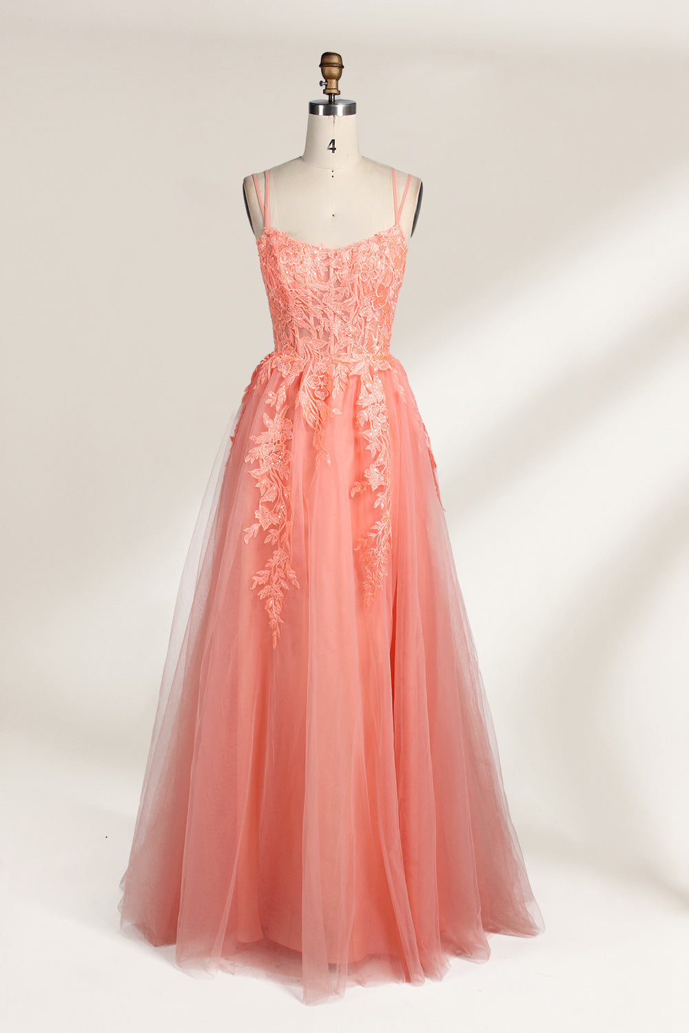 Supplier Strappy Lace-Embroidered Tulle Ballgown KT1372