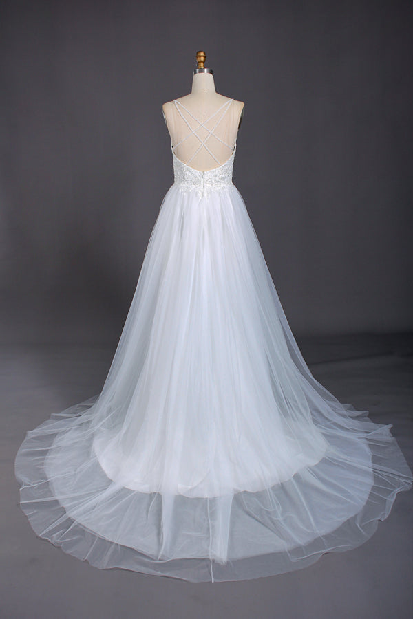 Wholesale Plunging V - Neck Wedding Dress 3293