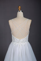 Wholesale Plunging V - Neck Wedding Dress 3293