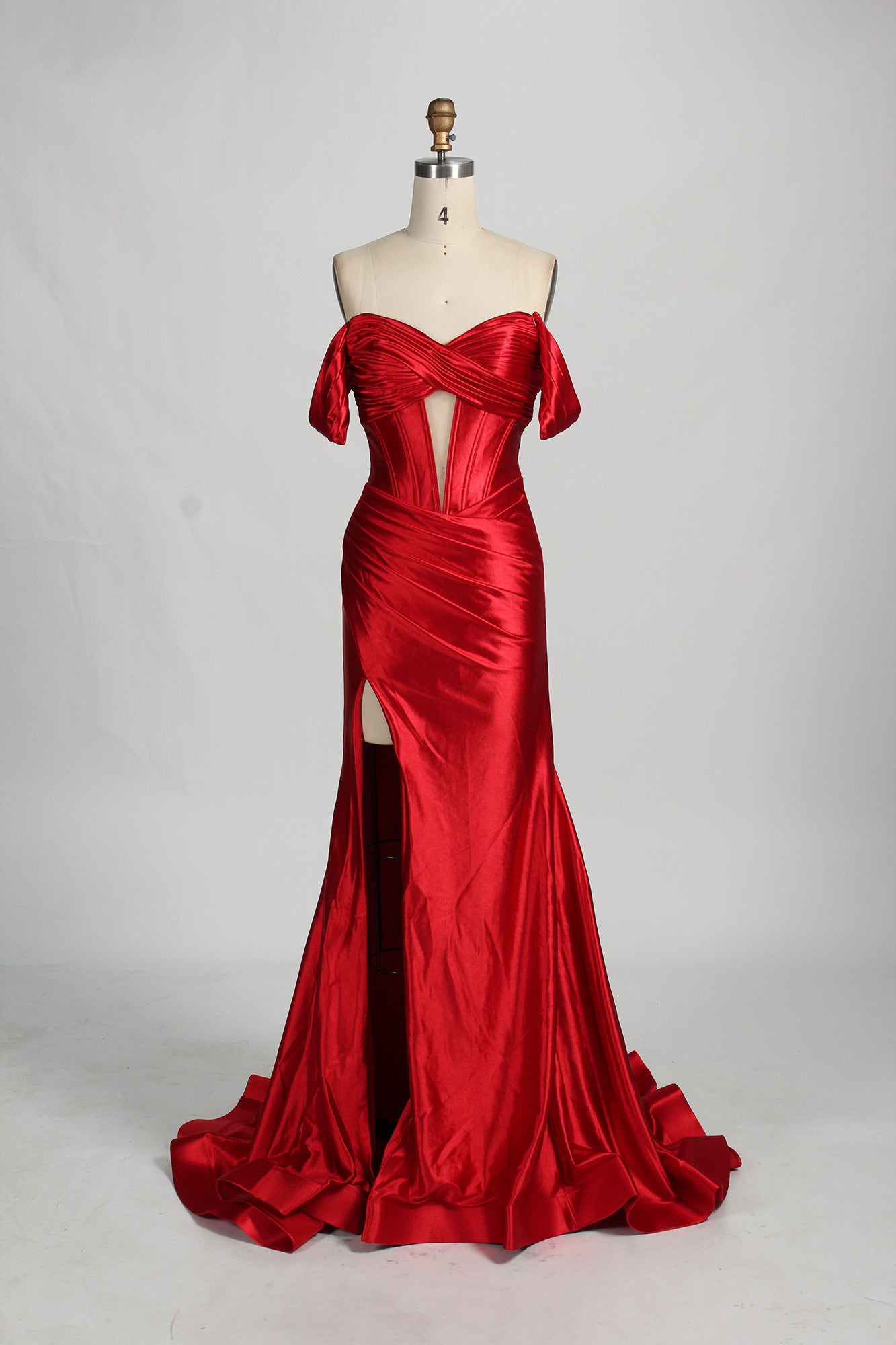 Wholesale Off - Shoulder Satin Prom Dress D-123