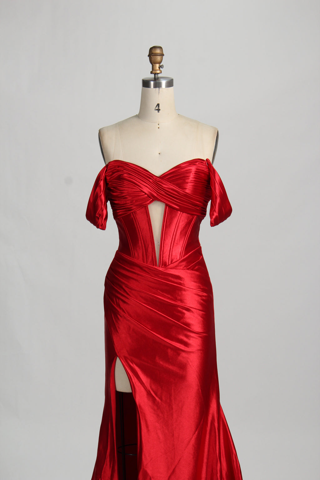 Wholesale Off - Shoulder Satin Prom Dress D-123