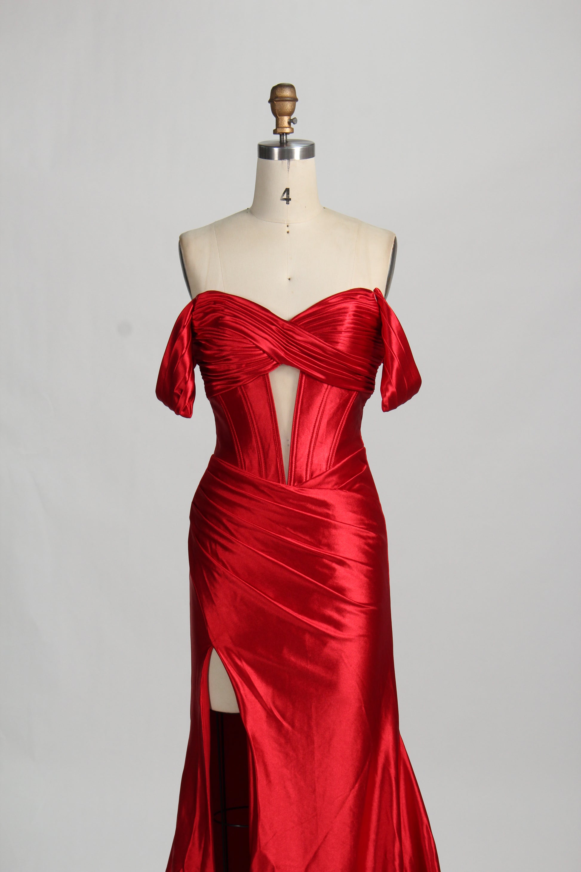 Wholesale Off - Shoulder Satin Prom Dress D-123
