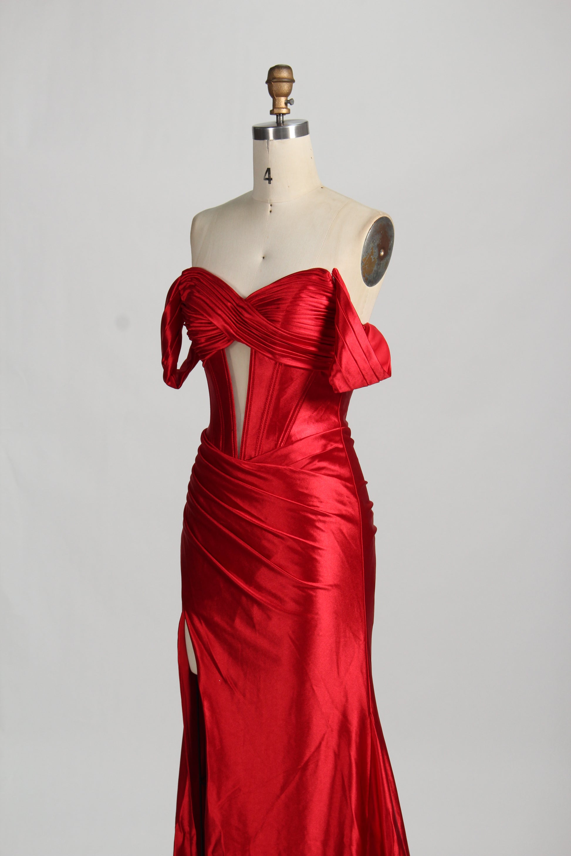 Wholesale Off - Shoulder Satin Prom Dress D-123